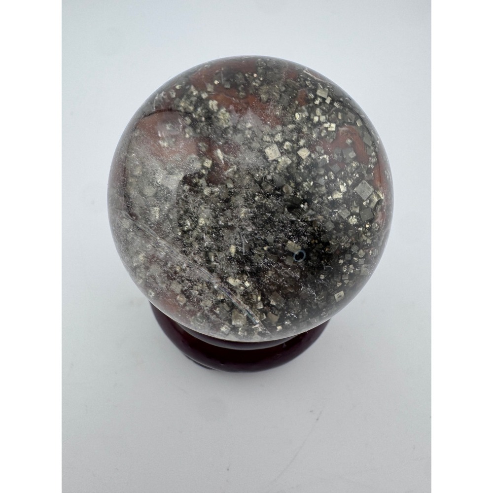 Pyrite in Clear Quartz Sphere 3oz